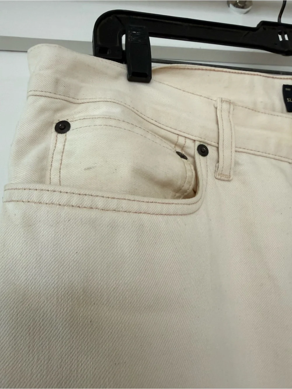 Collectors item these Ecru J. Crew Slim Straight Jeans in Off-White/Cream